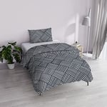 Italian Bed Linen MB Home Basic “Dafne” Duvet Cover Set, Citylife Grey, Large Single