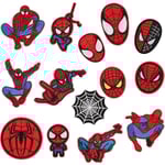 14 st Strykjärnspåsar, Spiderman-lapp för att brodera kläder, applikationer för att sy jackor, ryggsäckar, jeanslappar (hud)