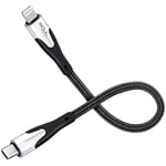 iSOUL USB C to Lightning iPhone Short Charger Cable, 15CM/0.5ft for iPhone 13/12/11/ Pro/Max/X/XS/XR/XS Max/ 8/ Plus, Supports Power Delivery (For Use With Type C Chargers)