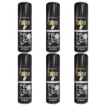 6X Jet Black Gloss Spray Paint Aerosol Auto Car Lacquer Wood Metal 400ml