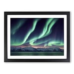 Brilliant Aurora Borealis H1022 Framed Print for Living Room Bedroom Home Office Décor, Wall Art Picture Ready to Hang, Black A2 Frame (64 x 46 cm)