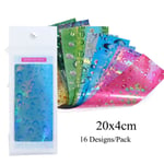 16pcs Nail Art Stickers Foil Water Drop Summer Design