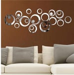 CULER 24pcs/set 3D Circles Mirror Wall Sticker Decoration for TV Background Bedroom Door Freezer Home Decor Acrylic Decoration
