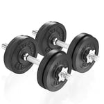 Yes4All D1IB Cast Iron Adjustable Dumbbell Weight Set, 27 KG with 2 Handles