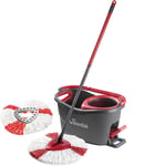 Vileda Turbo Microfibre Spin Mop and Bucket Set with Extra 2-In-1 Head Replaceme