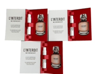 3 X GIVENCHY L'INTEDIT  Eau De Parfum MINI SPRAY'S 1ml Each New & Carded