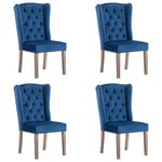 vidaXL spisebordsstole 4 stk. fløjl blå