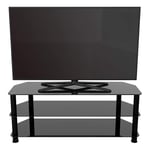 AVF Universal Black Glass and Black Legs TV Stand For up to 60 inch TVs