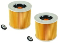 2 x Wet & Dry Cylinder Vacuum Cleaner Hoover Cartridge Filters For Karcher