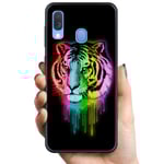 Samsung Galaxy A40 TPU Mobilskal Neon Tiger
