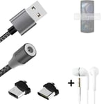 Data charging cable for + headphones Cubot Pocket 3 + USB type C a. Micro-USB ad