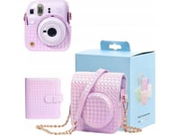 Loveinstant 2In1 Fodral Etui Fodral För Fuji Instax Mini 12 + Album För 64 Foton / Lila