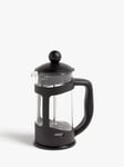 John Lewis ANYDAY 3 Cup Cafetiere, 350ml, Black/Clear Black Polypropylene, stainless steel, borosilicate glass beaker