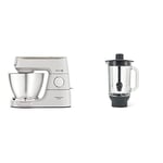 Kenwood Titanium Chef Baker XL, Kitchen Machine with K-Whisk, Stand Mixer with Kneading Hook, KVC65.001WH, Power 1400W, White & KAH359GL Blender Attachment for Kitchen Machines Glass and Black
