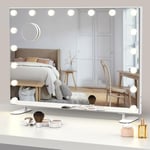 ADDCOLOR Hollywood Miroir Maquillage Lumineux, Miroir Coiffeuse avec USB Port de Charge, 17 Ampoules LED et 3 Réglable Déclairage Modes Miroir Mural (80 * 19 * 63cm)