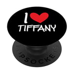 I Love Tiffany Nom personnalisé pour fille, femme, meilleure amie, cœur PopSockets PopGrip Interchangeable