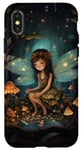 Coque pour iPhone X/XS Woodland Fairy Glow Champignon lumineux Art