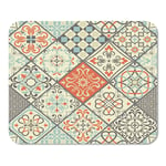 Mousepad Computer Notepad Office Beige Ceramic Colorful Patchwork Vintage Multicolor Pattern Endless Linoleum Home School Game Player Computer Worker Inch