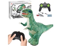 Stor Uppblåsbar Fjärrstyrd Dinosaurie Rc Grön 130 X 190 Cm Lean Toys