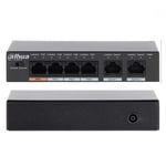 Dahua - switch poe 4 ports RJ45 lan ethernet + 2 uplinks 10/100MBPS ip video surveillance