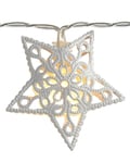 WeRChristmas Star Light String Christmas Decoration with 10-LED Lights - White