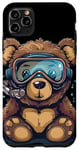 Coque pour iPhone 11 Pro Max Joli ours en peluche de plongée pour garçons et filles