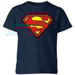 Justice League Superman Logo Kids' T-Shirt - Navy - 3-4 Years