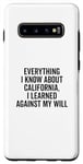Coque pour Galaxy S10+ Design humoristique « Everything I Know About California »