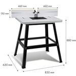 EBERTH Table de fraisage pour défonceuse (table de travail de 810x610mm, hauteur de table de 880mm, épaisseur de table de 36mm)
