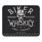 Vintage Label Typeface Named Biker Whiskey Home School Game Player Computer Worker MouseMat Mouse Padch