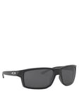 Oakley Rectangle Black Frame Black Lens Sunglasses - Black, Black, Men