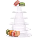 6-vånings ställning för macaroner, transparent rund macaron-tornbricka, macaron-displayhylla