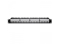 Qoltec Patch panel for 19'' rack | 24 ports | 1U | UTP | Black