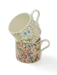 Morris & Co - Blackthorn & Golden Lily Set Of 2 Mugs Home Tableware Cups & Mugs Tea Cups Multi/patterned Morris & Co