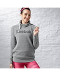 Reebok Womens Elements Logo Cowl Neck Sweatshirt - Black - XS