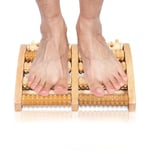 Trämassage Rulle Plantar Reflexologi Enhet Avslappnande Fotmassageapparat 2x5 Hjul Reflexologi Verktyg Fotmassage Enhet Rulle För Hela Kroppen Avslappning