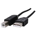 World of Data 1.8m USB 2.0 Cable - High Speed 480Mbps - Type A Malr to Type B Male - Compatible with USB Printers, Scanners, HDD External Hard Drives, Pioneer CDJ DJ Equipment - Colour: Black