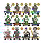12 st Teenage Mutant Ninja Turtles Serie Raphael Leonardo Michaelangelo Donatello Minifigur Mini Monterad Byggsten Leksak Barn Present