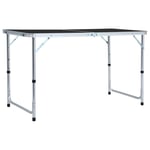 Hopfällbart campingbord grå aluminium 120x60 cm