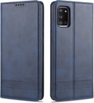 Étui En Cuir Pour Samsung A31 Vintage Portefeuille Avec Porte Cartes Fermeture Magnétique Béquille Tpu Shell Coque Pour Samsung Galaxy A31 Bleu
