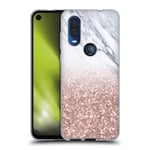 Head Case Designs Officially Licensed Nature Magick Rose Gold Glitter Glittery Marble Sparkle Soft Gel Case Compatible With Motorola One Vision