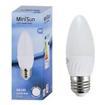 2 Pack E27 White Thermal Plastic Candle LED 4W Cool White 6500K 400lm Light Bulb