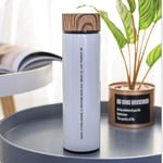 HMX Water Bottle Thermos 500Ml Trendy Letter Stainless Steel Wooden Lid Insulation Mug Large Capacity Vacuum Cup With Filter Kettle Leak Proof