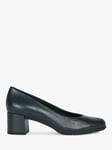 Geox Women's New Annya Leather Block Heel Court Shoes, Navy