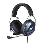 Konix Drakkar Casque Gaming Filaire Skyfighter One pour PC - Microphone Flexible - Câble USB 2,4 m - Rétroéclairage LED - Noir et Bleu