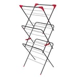 Russell Hobbs LA073785EU Foldable Clothes Airer - 3 Tier Laundry Drying Rack, Standing Laundry Dryer with 15M Drying Space, 4 Fold Out Hanger Hooks, 7kg Capacity, Portable Clothes Horse, Non-Slip Feet