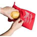 Red Washable Cooker Bag Baked Potato Microwave Cooking Potato Quick Fast (cooks 4 Potatoes At Once)