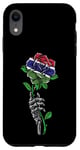 Coque pour iPhone XR Rose de Gambie avec squelette Pride drapeau gambien racinées africain