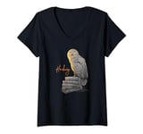Womens Harry Potter Hedwig Books Painted V-Neck T-Shirt
