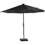 Mer Hemma Malaga parasoll LED aluminium svart/tyg mörkgrå Ø350 cm